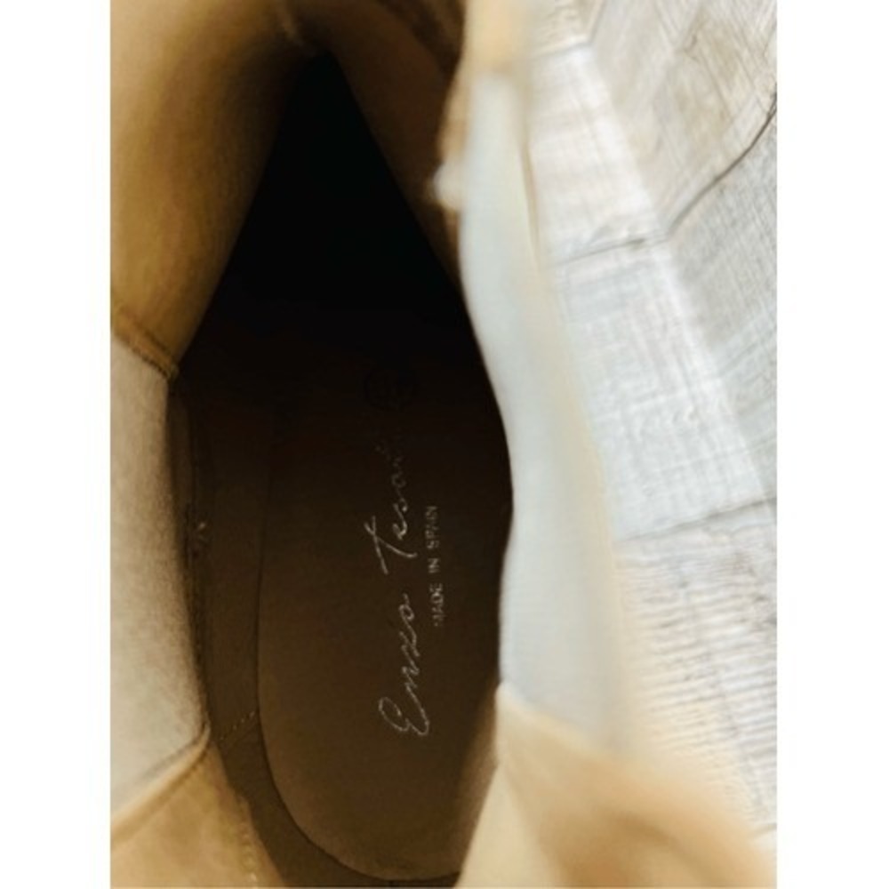 Enzo Tesoti Chelsea Cream Vegan Suede Leather Boots 40 Womens 9.5 Vanilla Girl - Picture 7 of 11